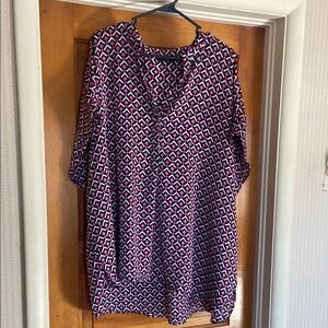 Lame Bryant Geometric Patterned Women's Top